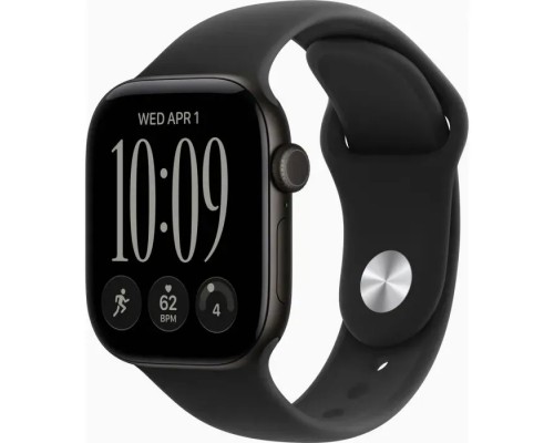Смарт-годинник Apple Watch Series 12 GPS 46mm Black Aluminium Case with Black Sport Band - M/L (MJEL4RK/A)
