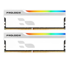 Модуль пам'яті для комп'ютера DDR5 32GB (2x16GB) 6000 MHz Onyx White RGB Prologix (PRO32GB6000YWR5K)