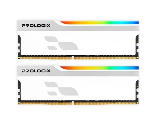 Модуль пам'яті для комп'ютера DDR5 32GB (2x16GB) 6000 MHz Onyx White RGB Prologix (PRO32GB6000YWR5K)
