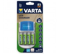 Зарядний пристрій для акумуляторів Varta LCD charger + 4 * AA 2500mAh (57070201451)