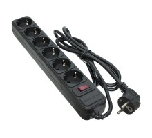Мережевий фільтр живлення Patron 1.8 m3*1mm2 (SP-1062) 6 розеток BLACK (EXT-PN-SP-1062)