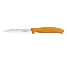 Кухонний ніж Victorinox SwissClassic для нарезки 10 см, волнистое лезвие, оранжевый (6.7736.L9)
