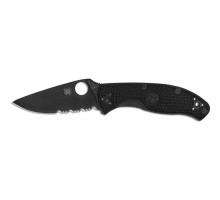 Ніж Spyderco Tenacious Black Blade Lightweight полусеррейтор (C122PSBBK)
