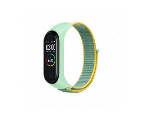 Ремінець до фітнес браслета BeCover Nylon Style для Xiaomi Mi Smart Band 5/6 Green-Yellow (705420)