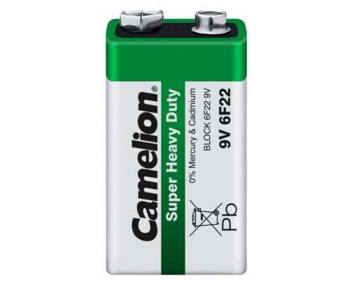 Батарейка Camelion Крона 6F22 9V Super Heavy Duty Green * 1 (6F22-SP1G)