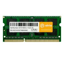 Модуль пам'яті для ноутбука SoDIMM DDR3 8GB 1600 MHz ATRIA (UAT31600CL11SLK1/8)