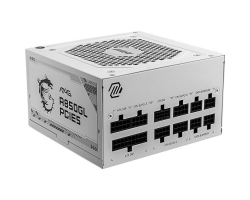 Блок живлення MSI 850W (MAG A850GL PCIE5 WHITE)