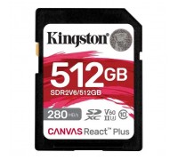 Карта пам'яті Kingston 512GB SDXC class 10 UHS-II U3 Canvas React Plus (SDR2V6/512GB)