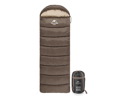Спальний мішок Naturehike з капюшоном U250 NH20MSD07 (6°C) лівий, коричневий (6927595767207-L)