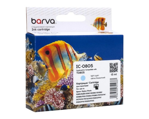 Картридж Barva Epson T0805 (C13T08054010/C13T08054011) 350ст, light cyan (IC-0805)