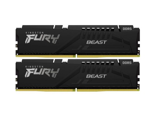 Модуль пам'яті для комп'ютера DDR5 16GB (2x8GB) 6000 MHz Beast Black XMP Kingston Fury (ex.HyperX) (KF560C30BBK2-16)