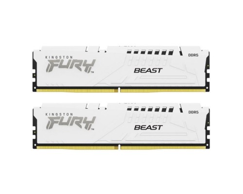 Модуль пам'яті для комп'ютера DDR5 32GB (2x16GB) 6000 MHz Beast White EXPO Kingston Fury (ex.HyperX) (KF560C30BWEK2-32)