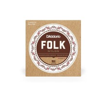 Струни для гітари D'Addario Folk Nylon Ball End Silver Wound / Black Treble (EJ32)