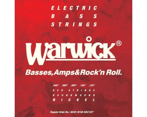 Струни для гітари Warwick Red Nickel Plated Medium 5-String (45-135) (46301 M 5B)