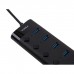 Концентратор Vinga USB3.0 to 7*USB3.0 1m cable with Switch and Power Adapter (VHA3A7B)