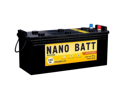Акумулятор автомобільний NANO BATT Econom 190A (євробанка)