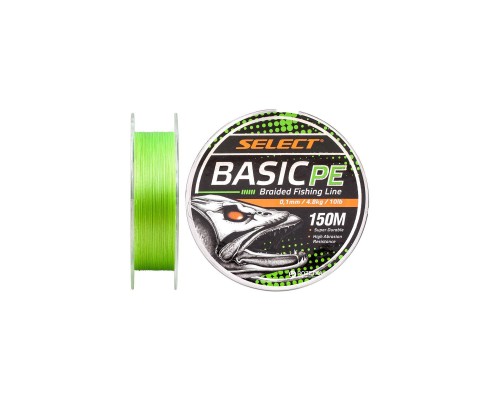 Шнур Select Basic PE 150m Light Green 0.10mm 10lb/4.8kg (1870.18.12)