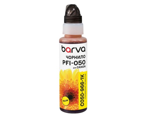 Чорнило Barva Canon PFI-050 100мл, Pigm., флакон OneKey, Yellow (C050-966-1K)