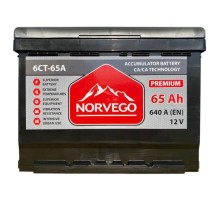 Акумулятор автомобільний NORVEGO ВЕСТА Premium 65A +лів (1) (640 пуск)