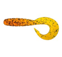 Силікон рибальський FishUP Mighty Grub 3.5" 036 - Caramel/Green&Black (7 шт/уп) (1864.04.21)
