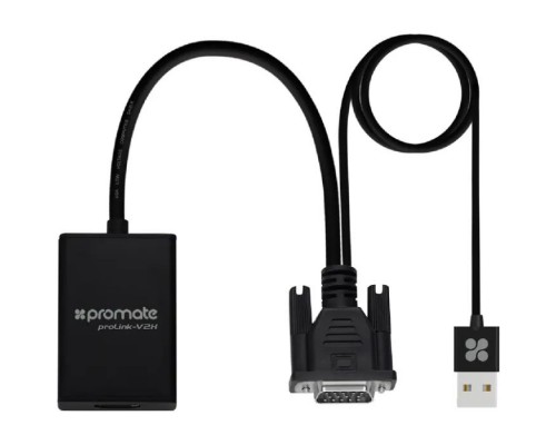 Кабель мультимедійний HDMI to VGA/USB prolink-v2h.black Promate (prolink-v2h.black)