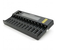 Зарядний пристрій для акумуляторів Liitokala 12 Slots+2, Ni-Mh/Li-ion/LiFePo4/Крона, LED+LCD (Lii-S12)