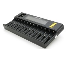 Зарядний пристрій для акумуляторів Liitokala 12 Slots+2, Ni-Mh/Li-ion/LiFePo4/Крона, LED+LCD (Lii-S12)