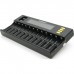 Зарядний пристрій для акумуляторів Liitokala 12 Slots+2, Ni-Mh/Li-ion/LiFePo4/Крона, LED+LCD (Lii-S12)