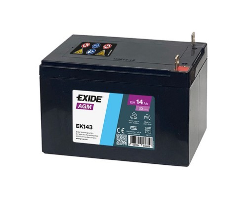 Акумулятор автомобільний EXIDE START-STOP AGM 14Ah бокова(+/-) (200EN) (EK143)