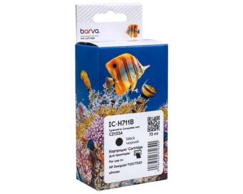 Картридж Barva HP 711 (CZ129A/CZ133A) 73 мл, black (IC-H711B)