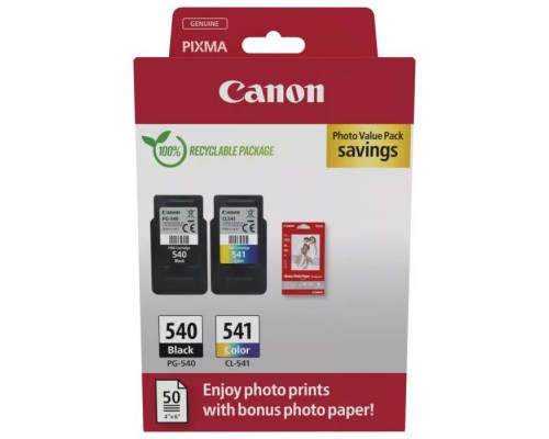 Картридж Canon PG-540 Multipack PG-540/CL-541 BK, Color + GP-501 Glossy Paper (5225B013)