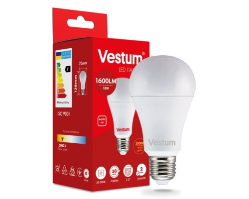 Лампочка Vestum LED A70 18W 3000K 220V E27 (1-VS-1112)