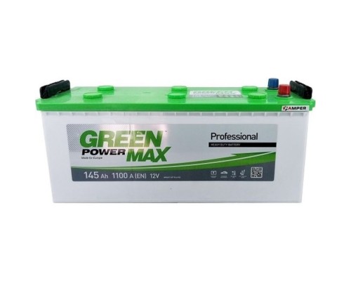 Акумулятор автомобільний GREEN POWER MAX 145Ah бокова(+/-) (1100EN) (22377)
