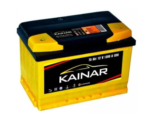 Акумулятор автомобільний KAINAR STANDART 75Ah Н Ев (-/+) (690EN) (075 160)