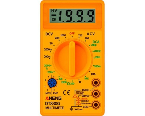 Цифровий мультиметр ANENG AN-DT830G, V, A, R, C, функція hFE (AN-DT830G)