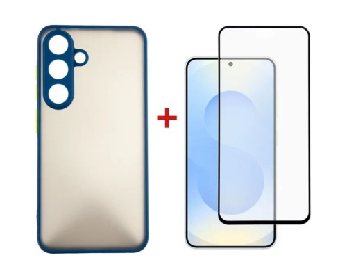 Чохол до мобільного телефона Dengos Kit Samsung Galaxy S25 Matte + glass (Blue) (DG-KM-142)