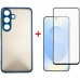 Чохол до мобільного телефона Dengos Kit Samsung Galaxy S25 Matte + glass (Blue) (DG-KM-142)