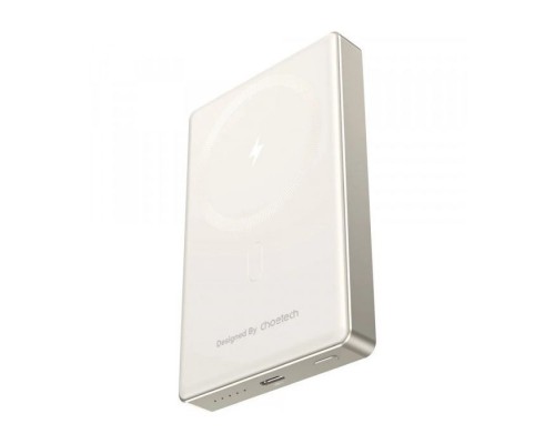 Батарея універсальна Choetech Magnetic Wireless 10000mAh 20W, PD, Qi-15W, USB-C In/Out Ultra-thin, Beige (B739-CCCWH)