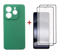 Чохол до мобільного телефона Dengos Xiaomi Redmi Note 14 5G Soft + glass 2pcs (Mint) (DG-CTG2P-14)