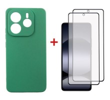 Чохол до мобільного телефона Dengos Xiaomi Redmi Note 14 5G Soft + glass 2pcs (Mint) (DG-CTG2P-14)