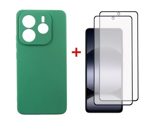 Чохол до мобільного телефона Dengos Xiaomi Redmi Note 14 5G Soft + glass 2pcs (Mint) (DG-CTG2P-14)