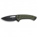 Ніж Sencut Squiggy, Black/Green G10, Darkwash (S24082A-2)