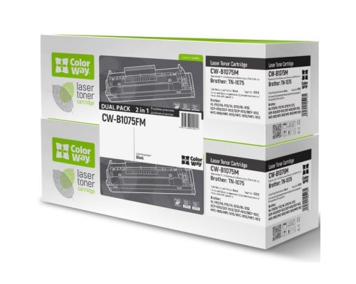 Картридж ColorWay Brother TN1075 HL-1112/DCP-1510/MF-1810 DUAL PACK 2x1K (CW-B1075FM)