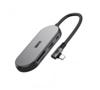 Концентратор Armorstandart Angle USB-C to HDMI 4K, RJ45, PD, 2USB, SD, microSD Grey (ARM86022)
