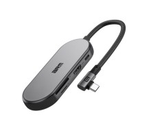 Концентратор Armorstandart Angle USB-C to HDMI 4K, RJ45, PD, 2USB, SD, microSD Grey (ARM86022)