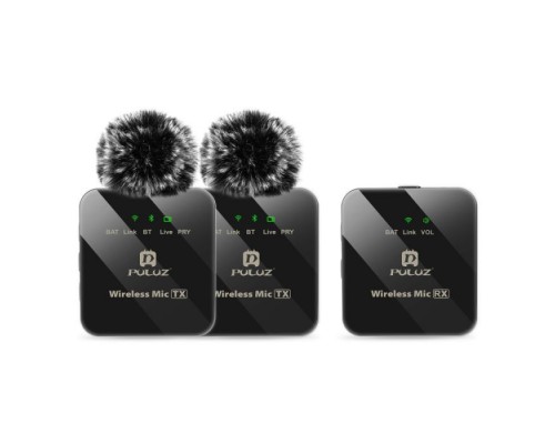 Мікрофон Puluz PULUZ 2 TX + 1 RX Wireless black (PU3154B)