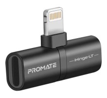 Перехідник Lightning M to 2xLightning F Audiо + Charge Promate (ihinge-lt.black)