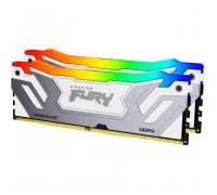 Модуль пам'яті для комп'ютера DDR5 48GB (2x24GB) 8800 MHz Renegade RGB White/Silver Kingston Fury (ex.HyperX) (KF588CU42RWAK2-48)