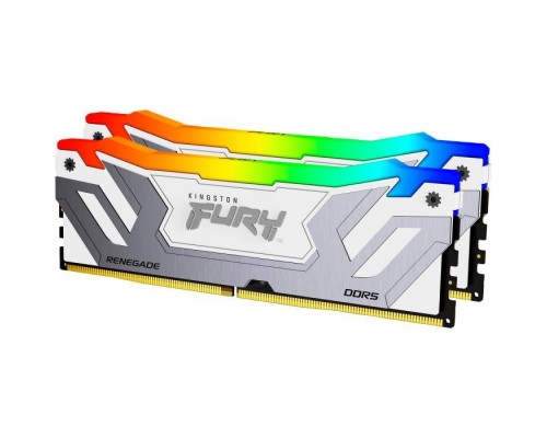 Модуль пам'яті для комп'ютера DDR5 48GB (2x24GB) 8800 MHz Renegade RGB White/Silver Kingston Fury (ex.HyperX) (KF588CU42RWAK2-48)
