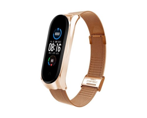 Ремінець до фітнес браслета BeCover Metal для Xiaomi Mi Smart Band 8 Rose Gold (709360)